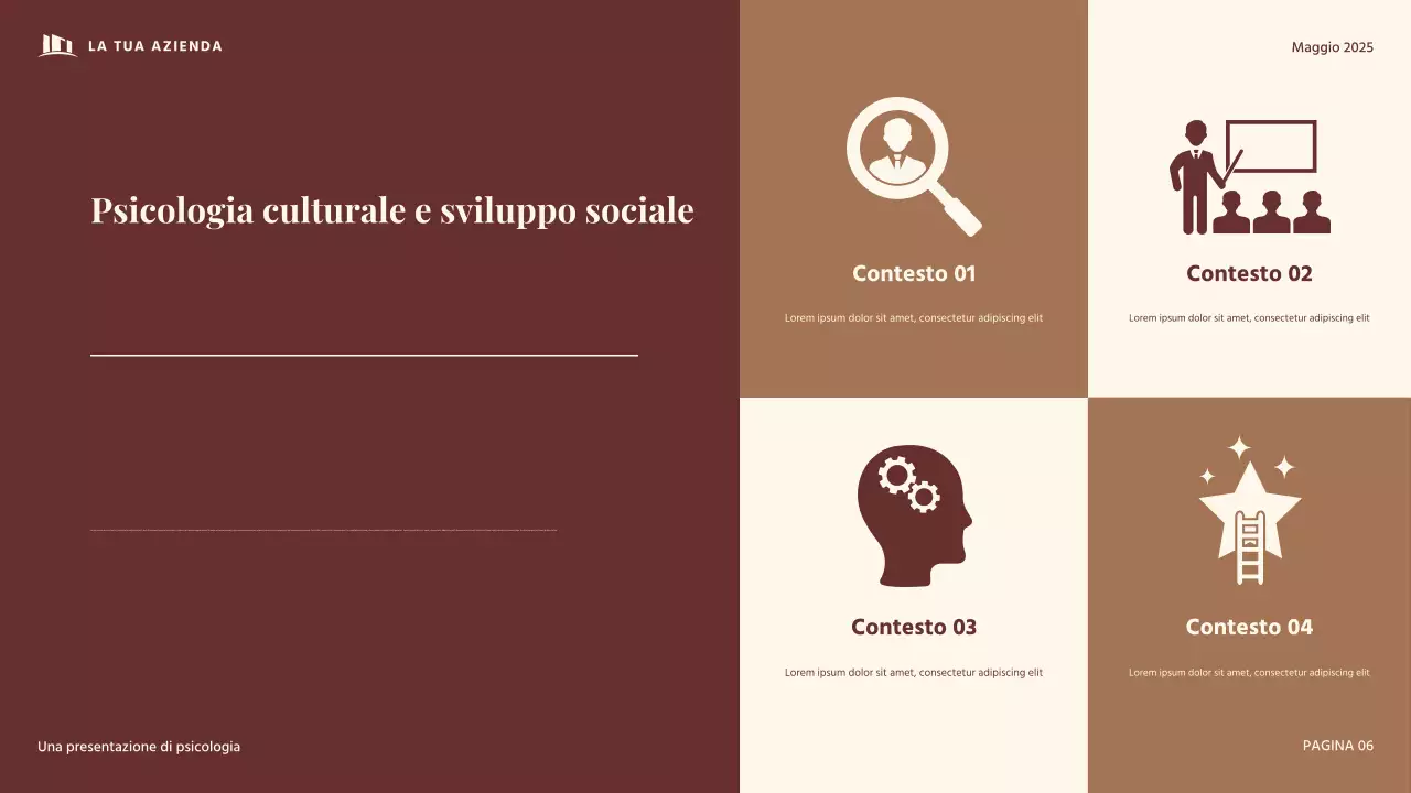 Presentazione di psicologia dello sviluppo vintage rosso e beige