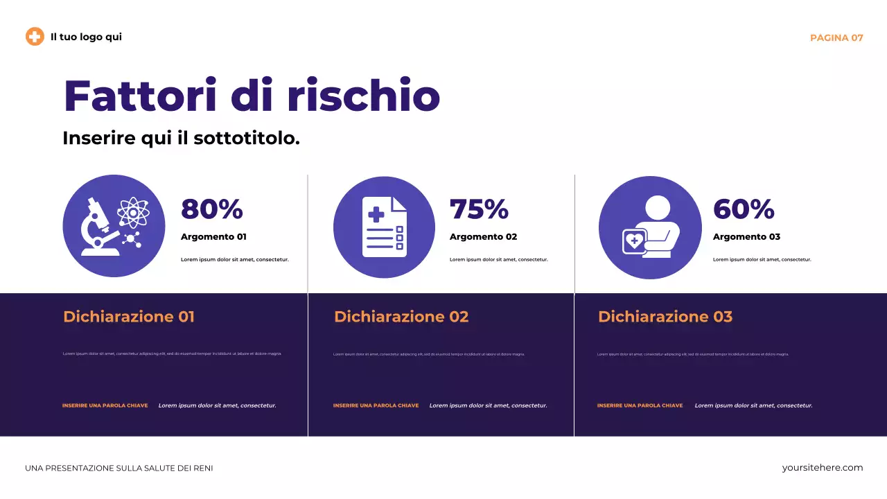 Presentazione illustrativa moderna viola sulla salute renale