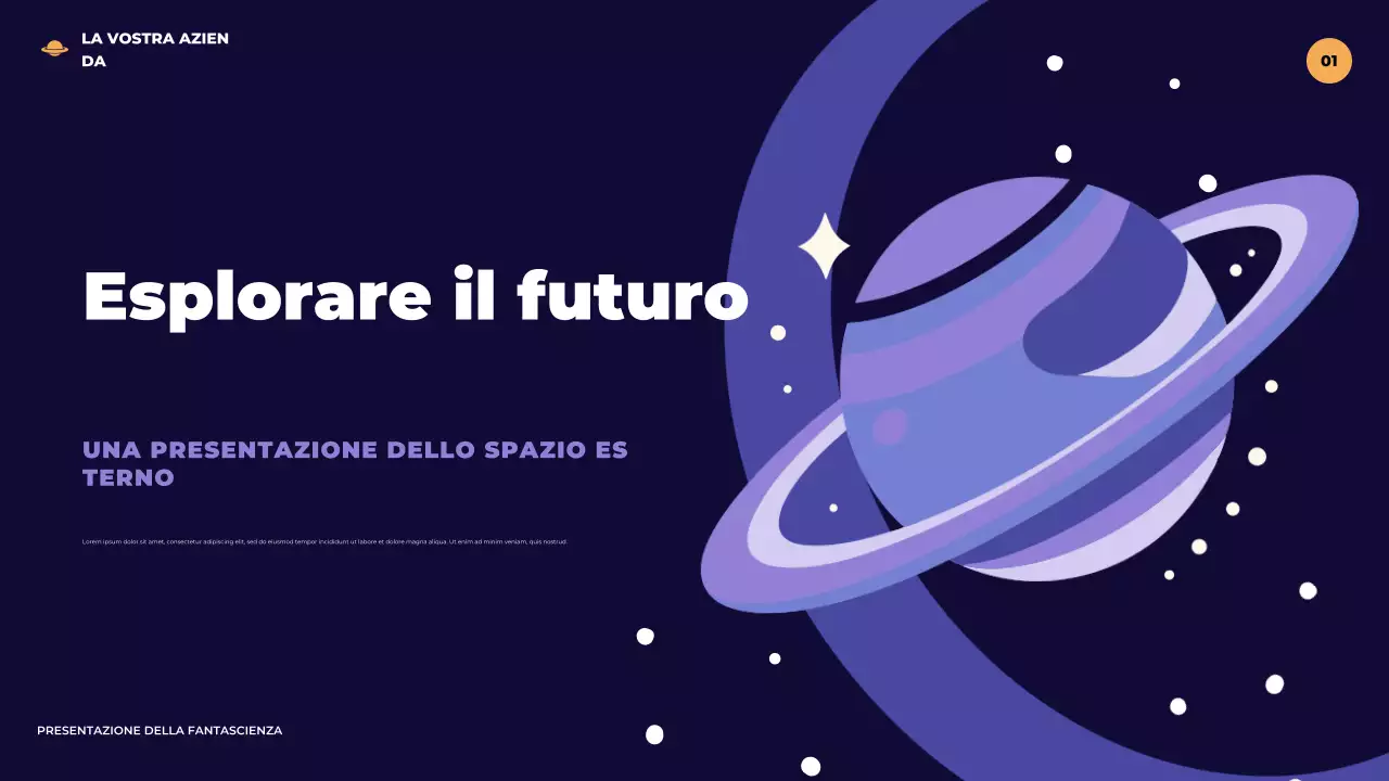 Presentazione di fantascienza futuristica illustrativa viola