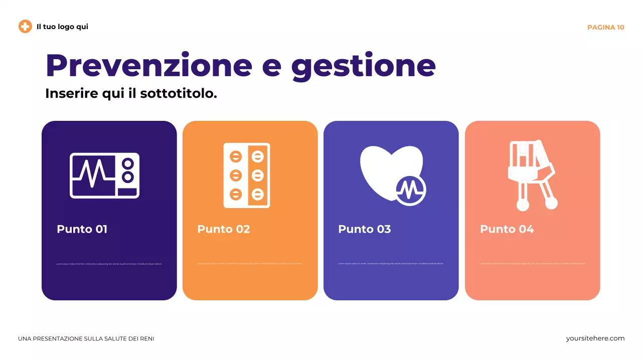 Presentazione illustrativa moderna viola sulla salute renale