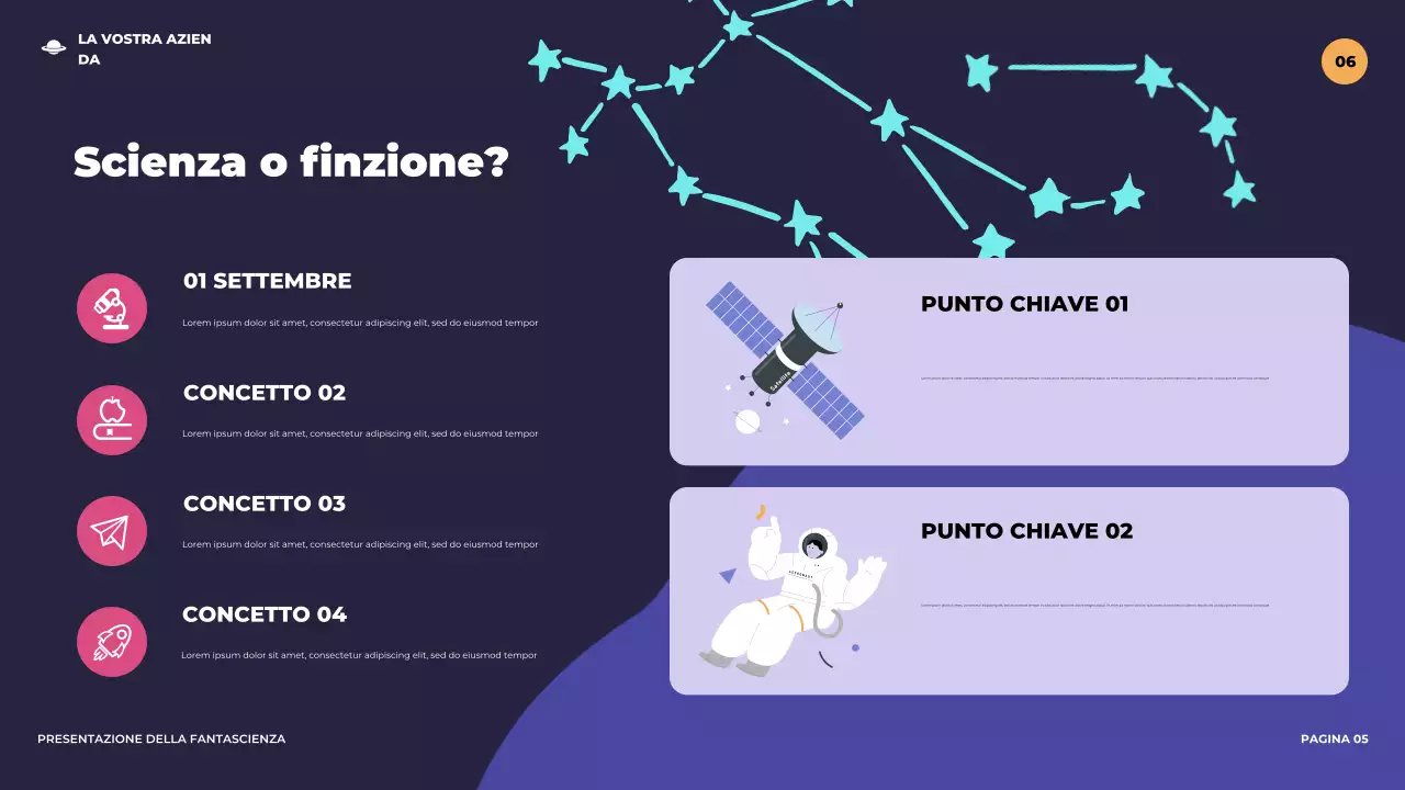 Presentazione di fantascienza futuristica illustrativa viola