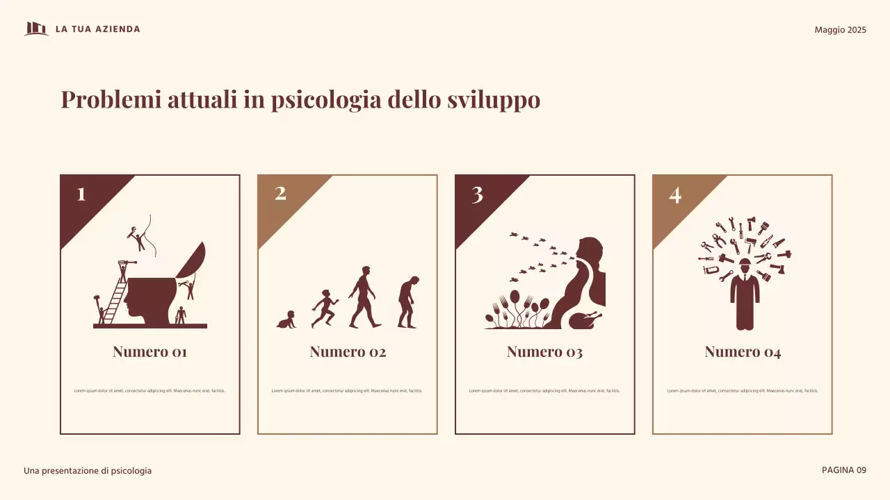 Presentazione di psicologia dello sviluppo vintage rosso e beige
