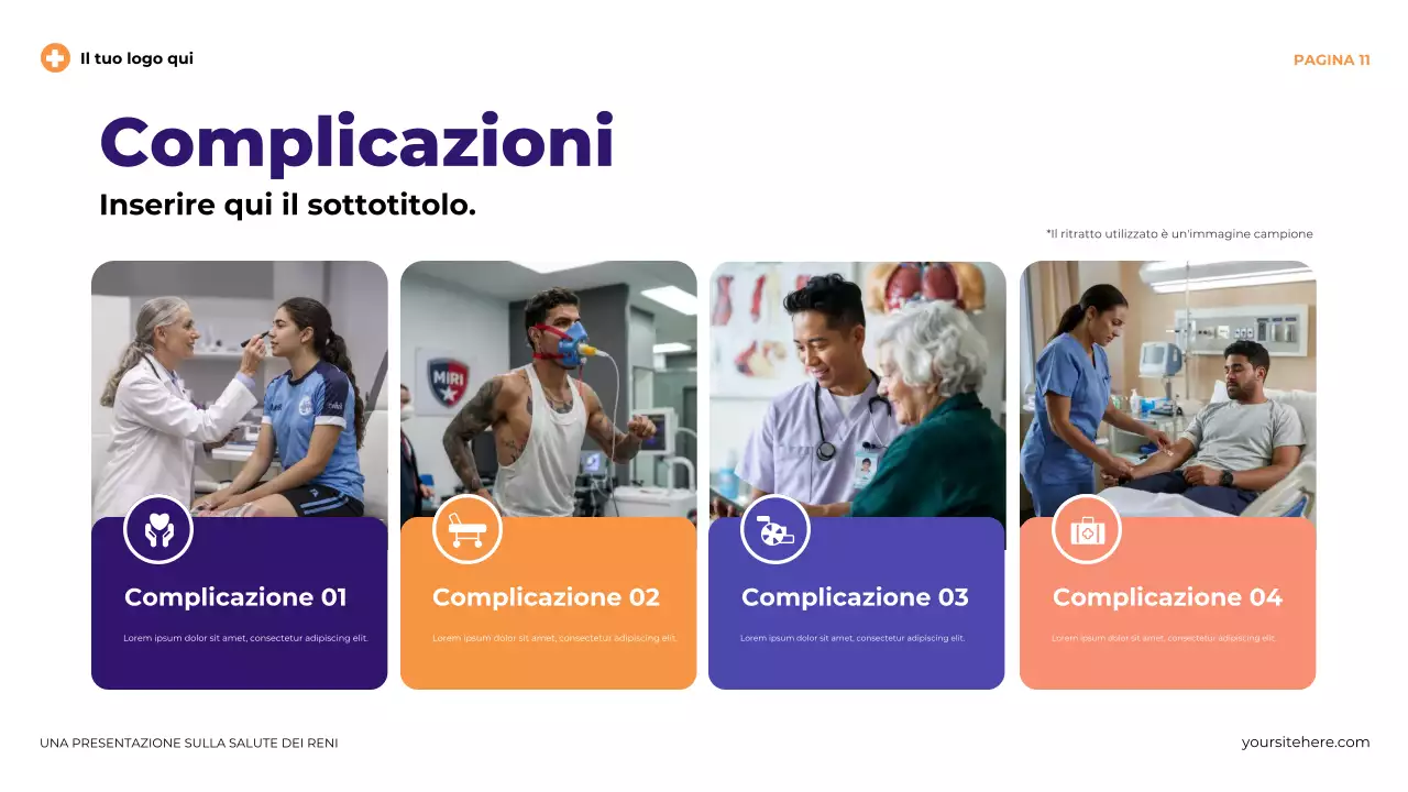 Presentazione illustrativa moderna viola sulla salute renale