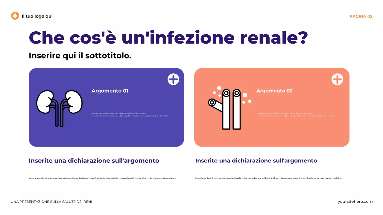 Presentazione illustrativa moderna viola sulla salute renale