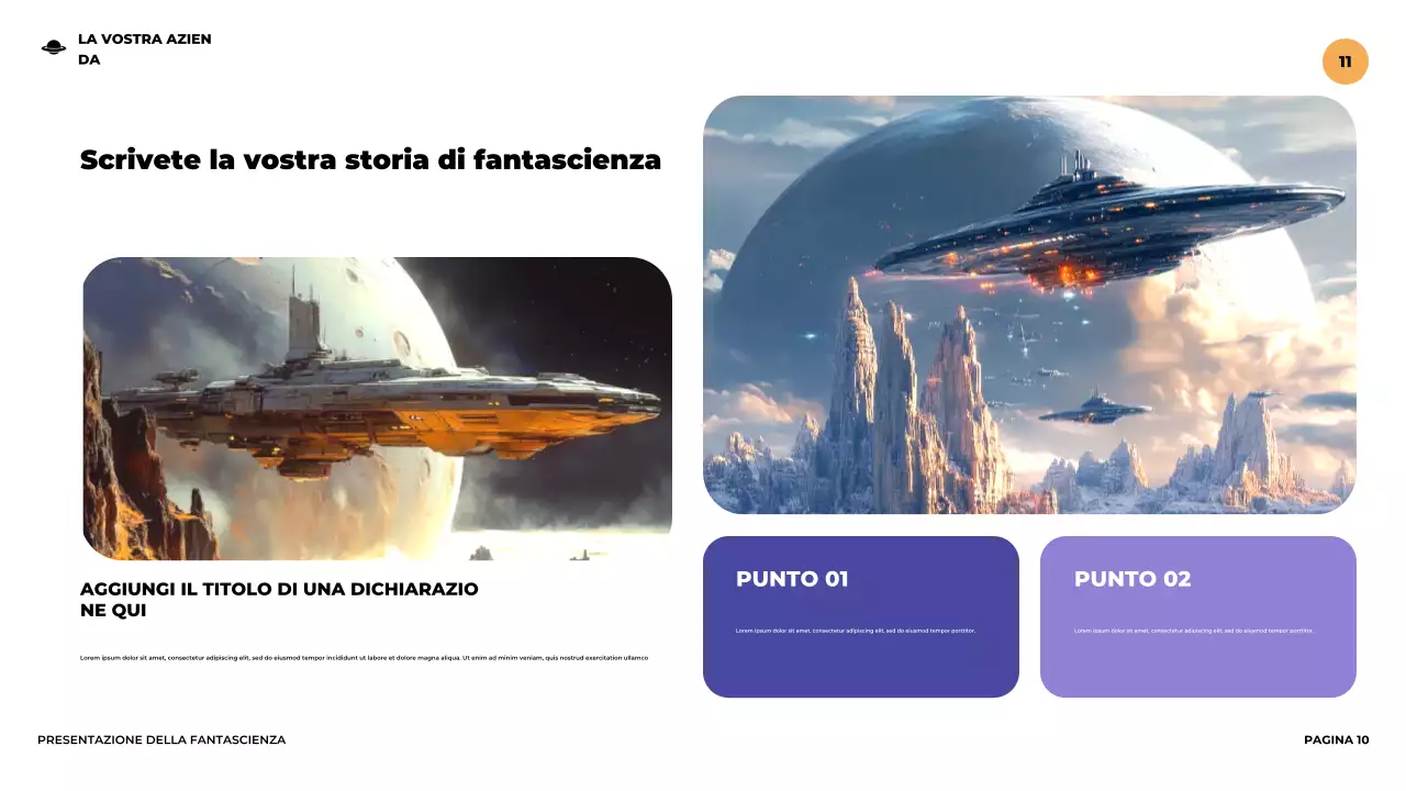 Presentazione di fantascienza futuristica illustrativa viola