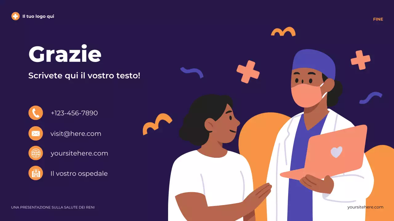 Presentazione illustrativa moderna viola sulla salute renale