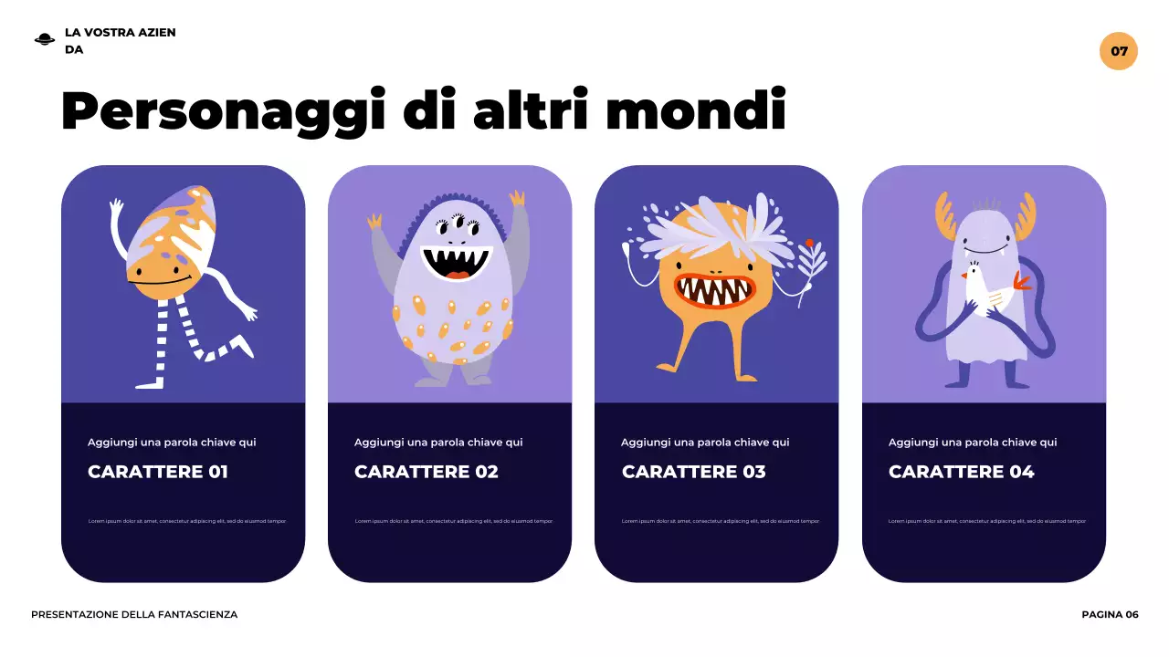 Presentazione di fantascienza futuristica illustrativa viola