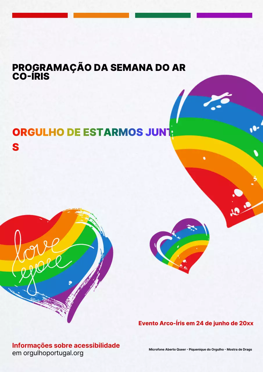 Cartaz de anúncio do evento Rainbow Retro Pride