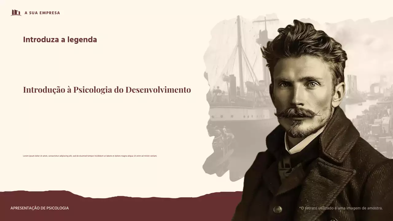 Apresentação de Psicologia do Desenvolvimento vintage vermelho e bege