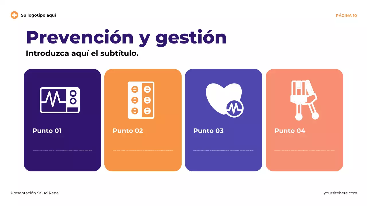 Presentación ilustrativa moderna de la salud renal en color morado