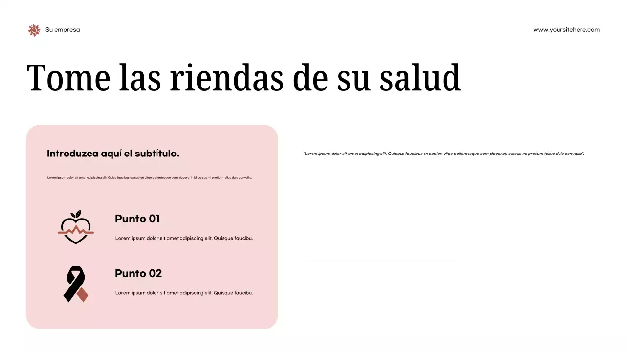 Presentación del anuncio de salud moderna de color rosa