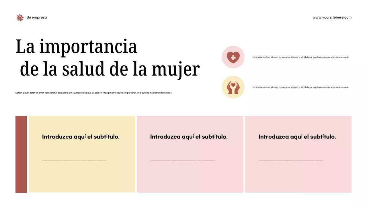 Presentación del anuncio de salud moderna de color rosa