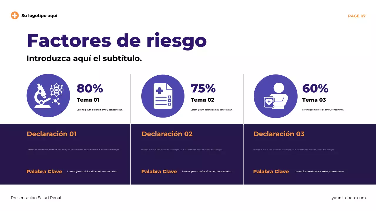 Presentación ilustrativa moderna de la salud renal en color morado