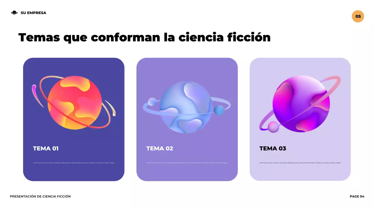 Presentación ilustrativa de ciencia ficción futurista de color púrpura