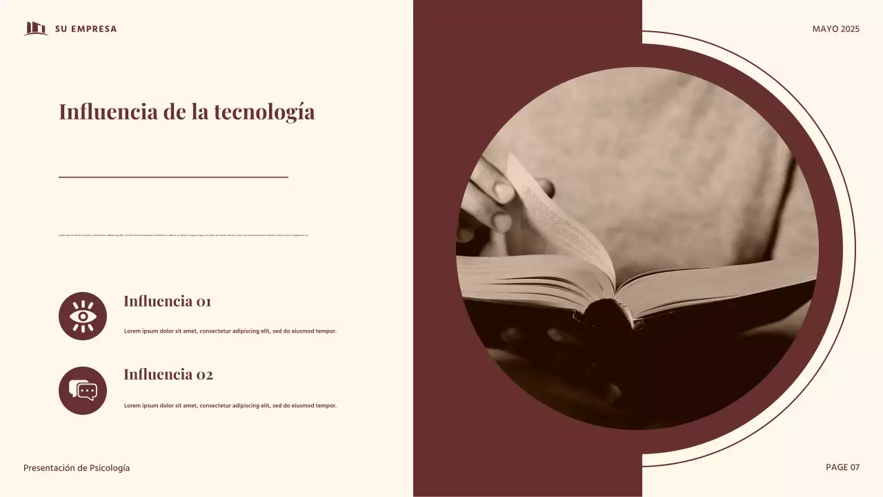 Presentación de psicología del desarrollo vintage en rojo y beige