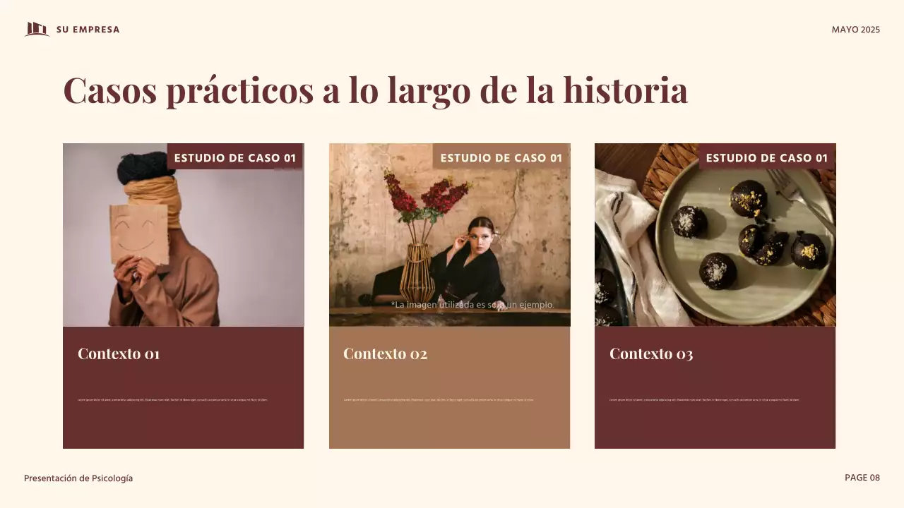 Presentación de psicología del desarrollo vintage en rojo y beige