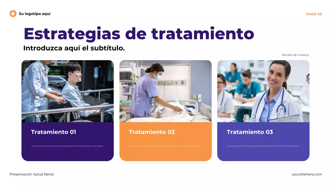 Presentación ilustrativa moderna de la salud renal en color morado