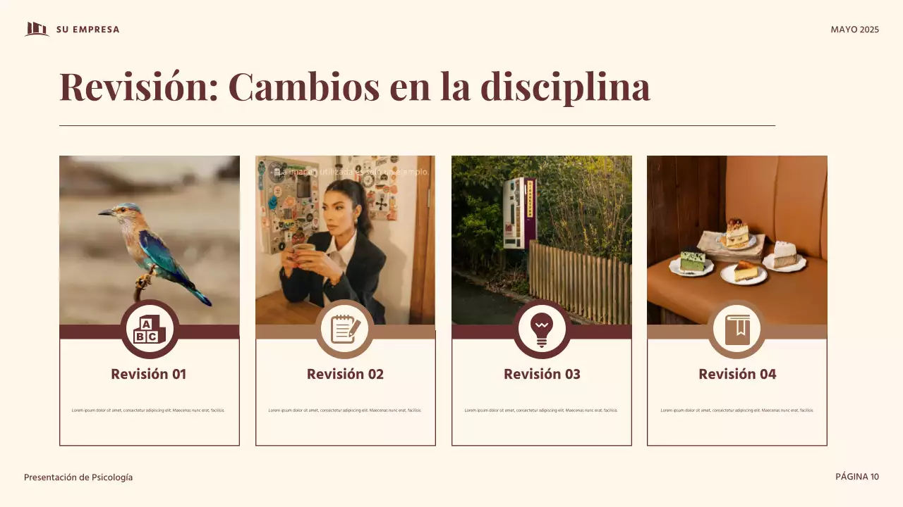 Presentación de psicología del desarrollo vintage en rojo y beige