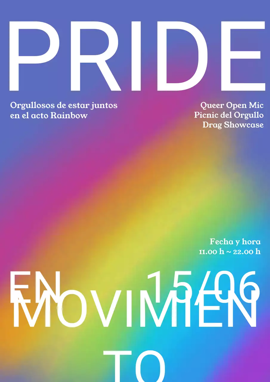Cartel de anuncio del Orgullo Moderno Arcoíris
