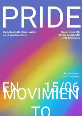 Cartel de anuncio del Orgullo Moderno Arcoíris
