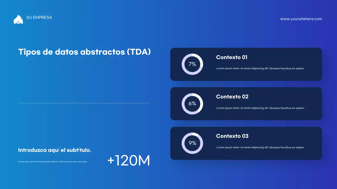 Presentación de la conferencia sobre programación moderna azul