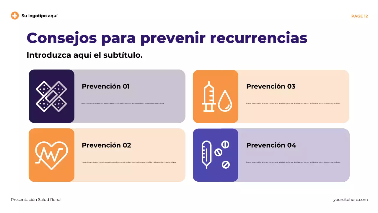 Presentación ilustrativa moderna de la salud renal en color morado