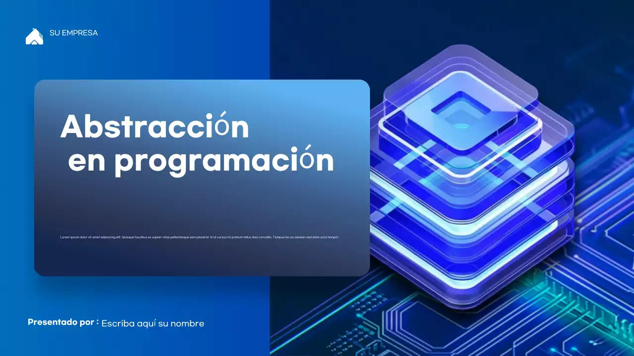 Presentación de la conferencia sobre programación moderna azul
