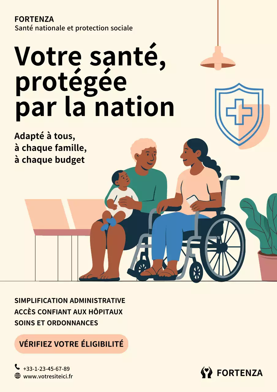 Affiche de promotion des soins de santé beige et moderne