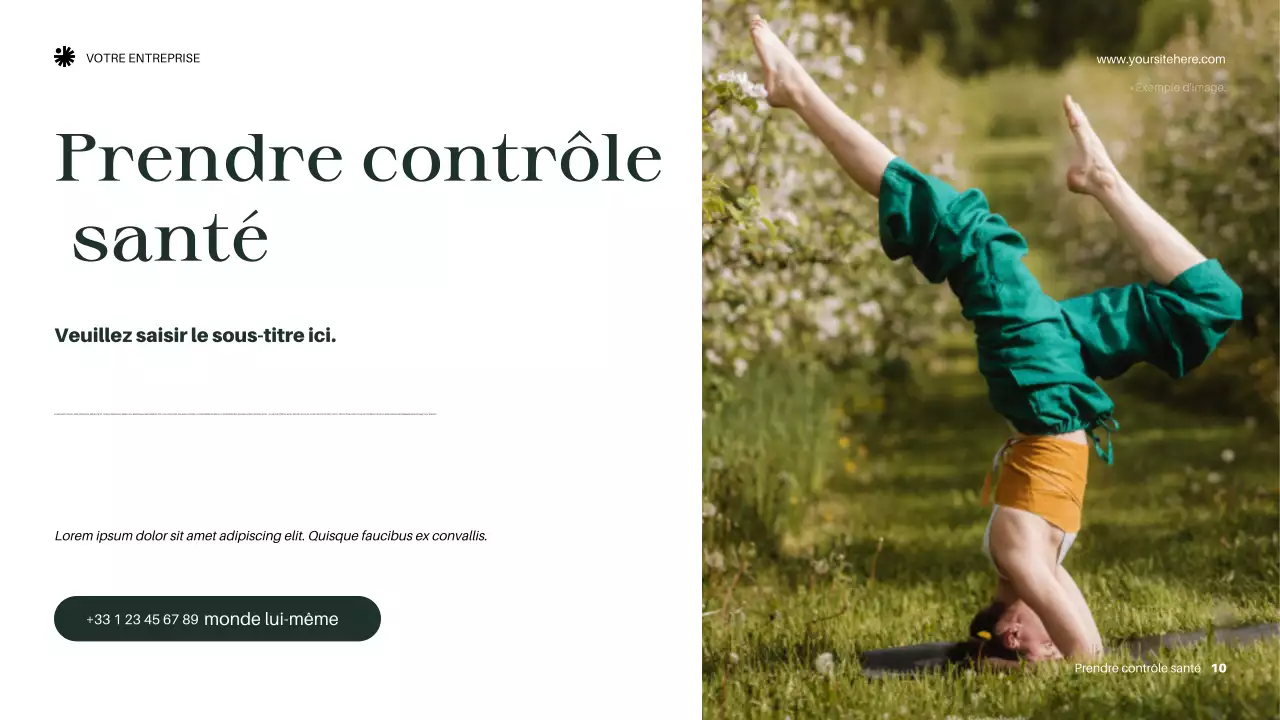 Présentation d'annonce de bien-être vert et élégant