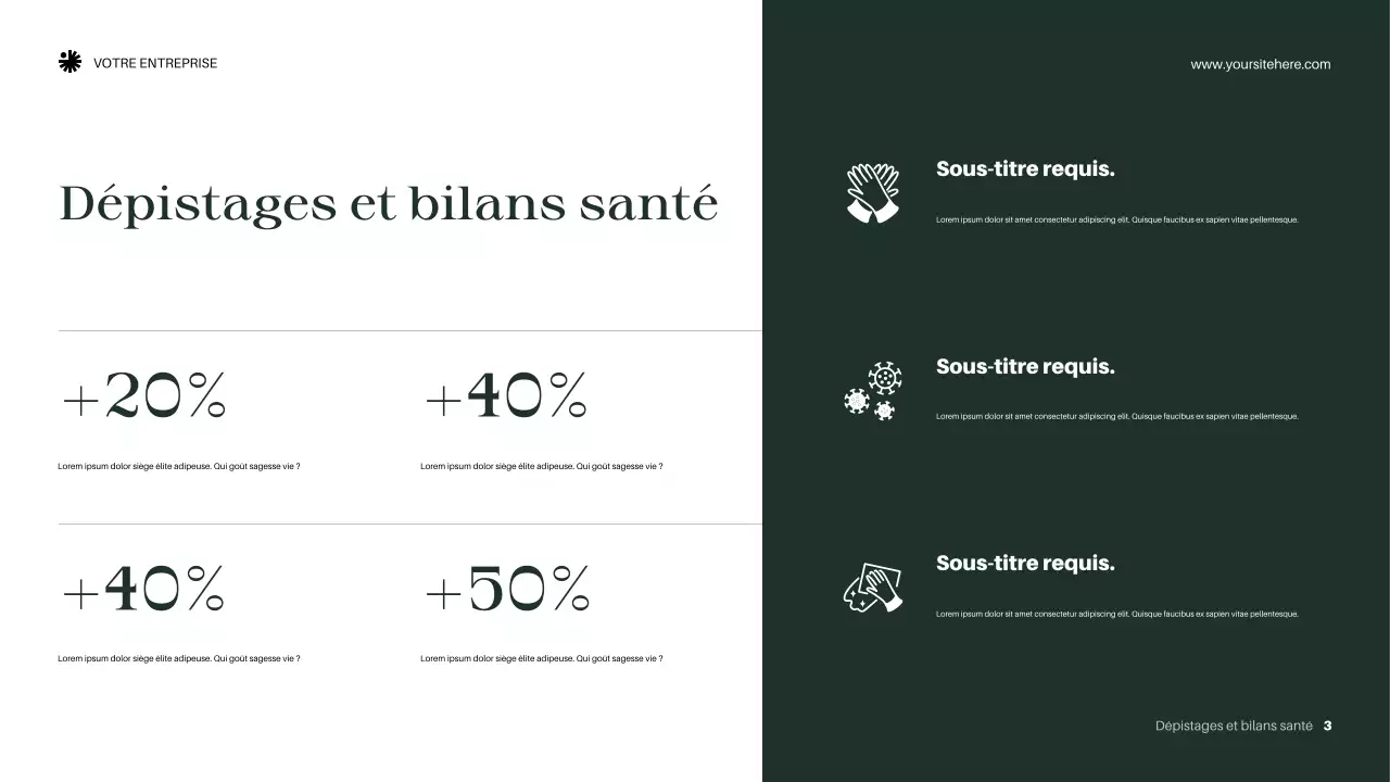 Présentation d'annonce de bien-être vert et élégant