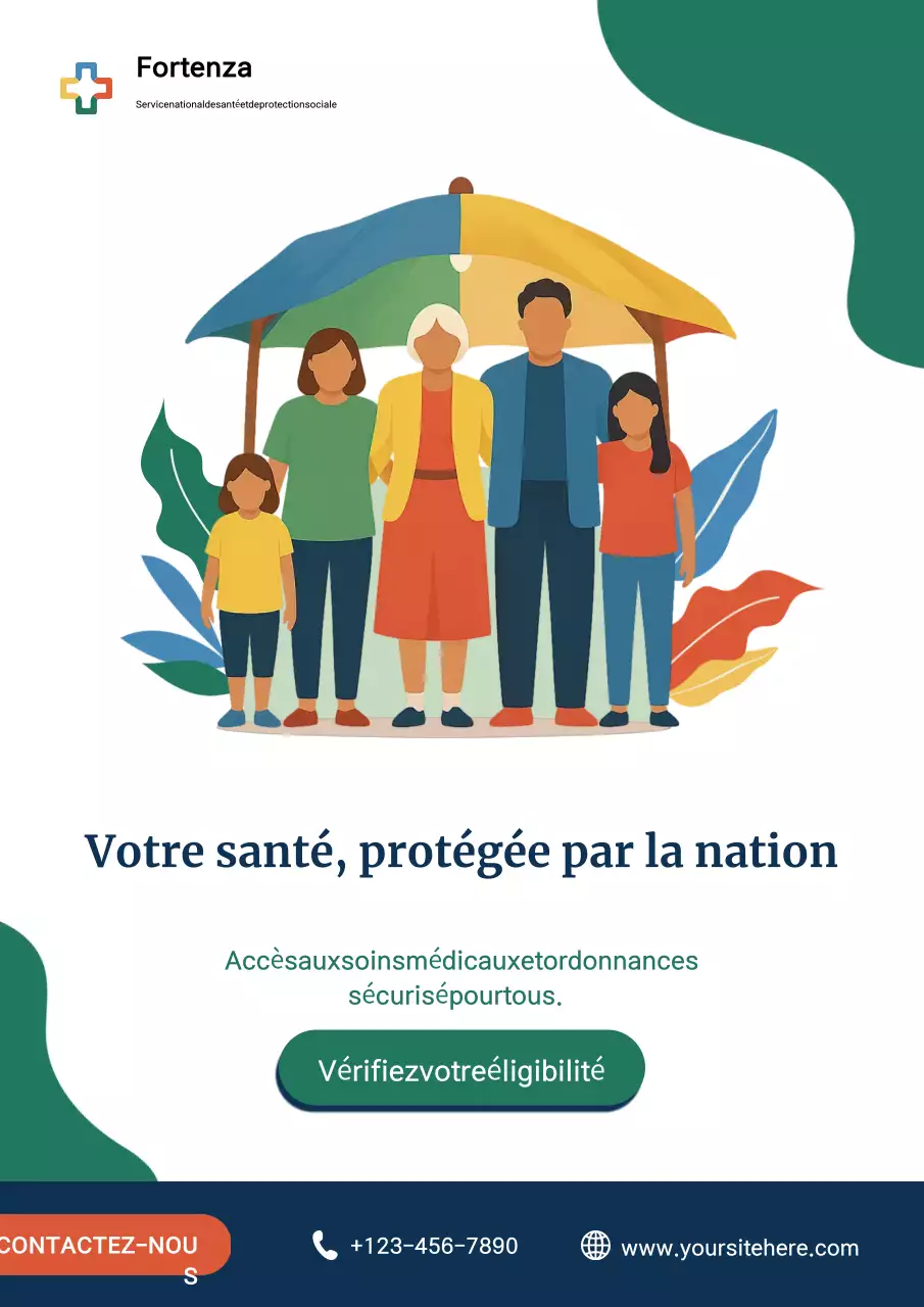 Affiche colorée et moderne de promotion des soins de santé
