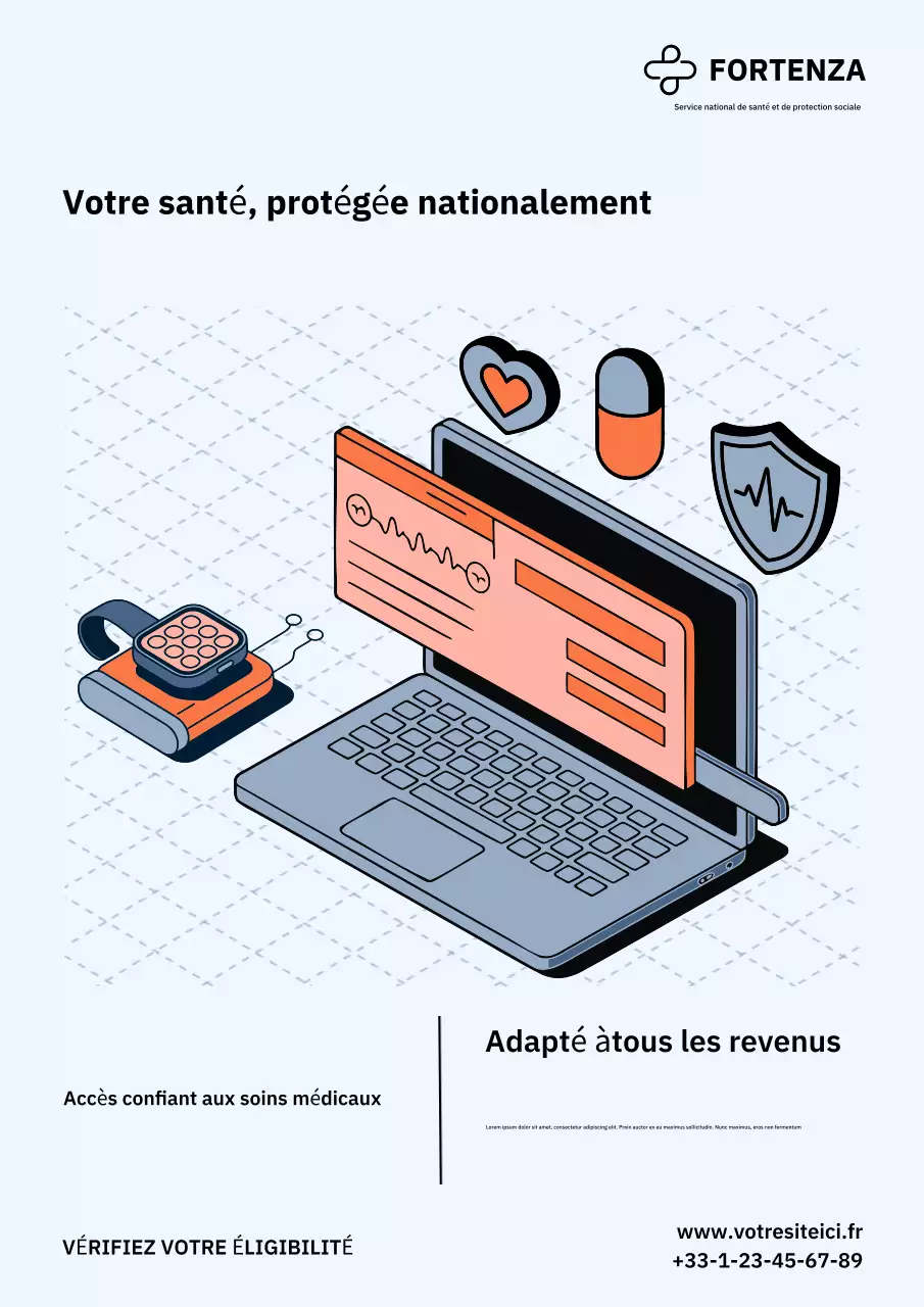 Affiche publicitaire grise pour les soins de santé modernes