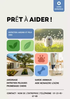 Affiche de promotion des services à domicile modernes beiges
