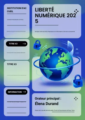 Affiche d'annonce d'événement numérique moderne bleu