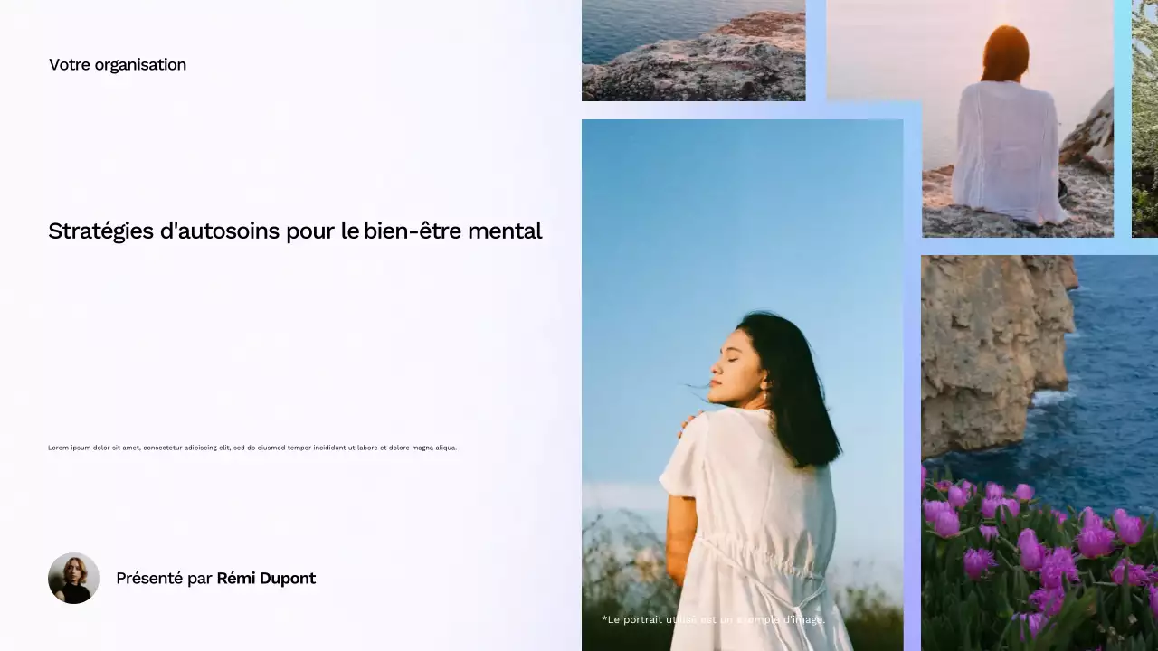 Présentation du guide de bien-être moderne et blanc