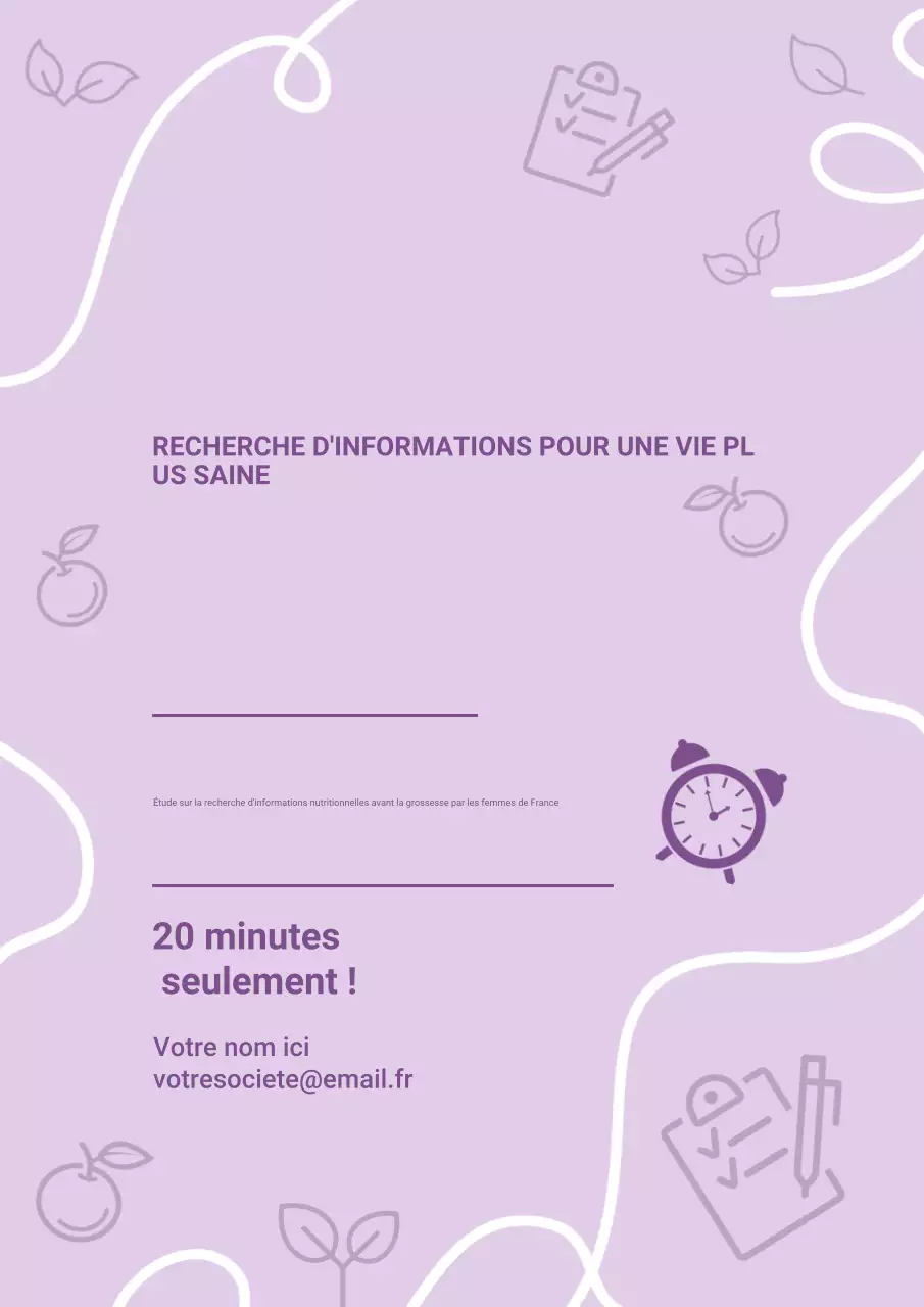 Affiche d'invitation à l'enquête sur la santé moderne violette