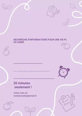 Affiche d'invitation à l'enquête sur la santé moderne violette