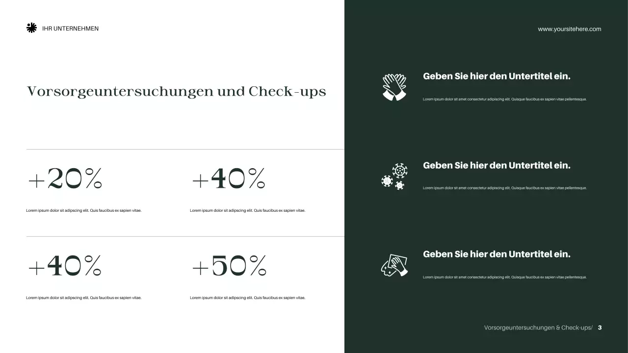 Grüne, elegante Wellness-Ankündigung Präsentation
