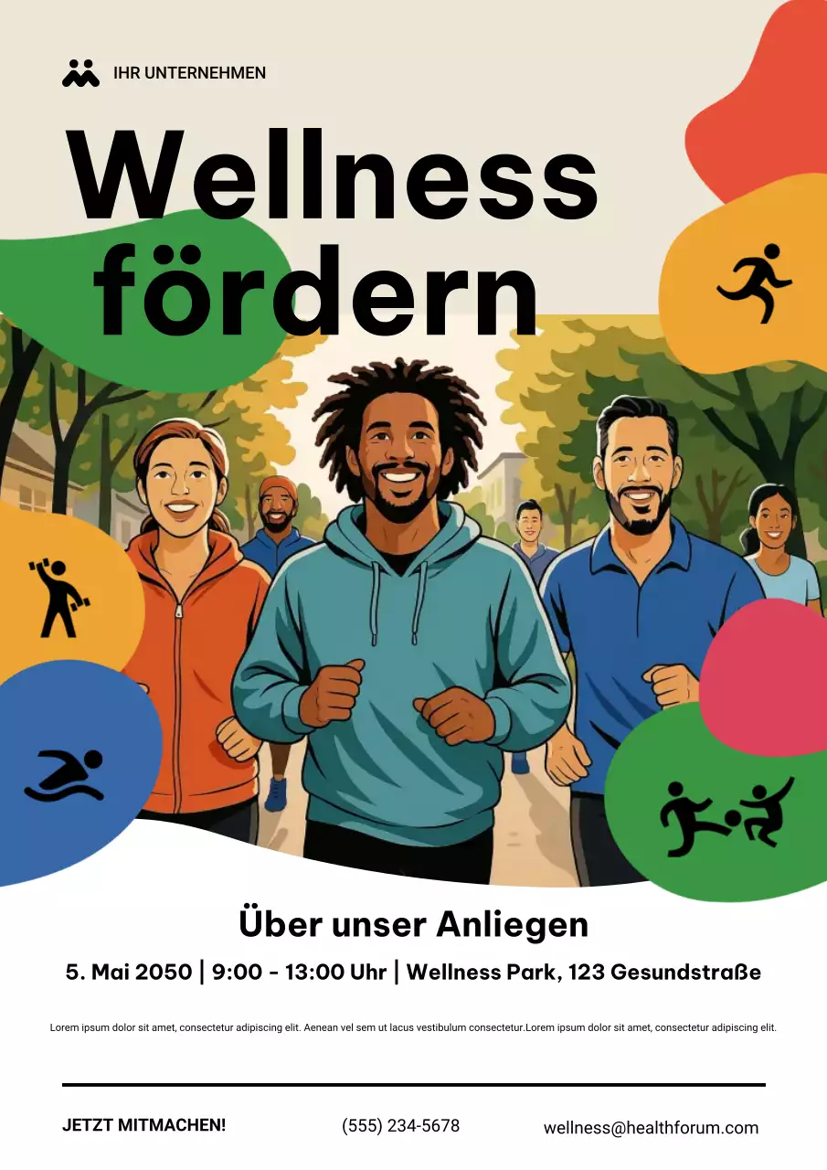 Farbige, moderne Wellness-Event-Ankündigung Poster