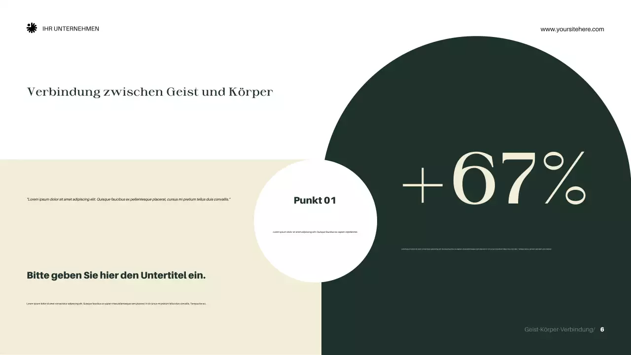 Grüne, elegante Wellness-Ankündigung Präsentation