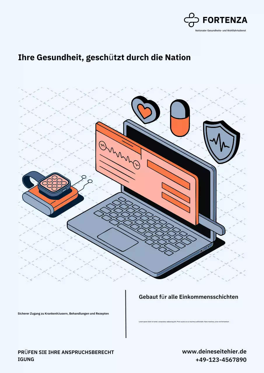 Graues modernes Werbeplakat für das Gesundheitswesen