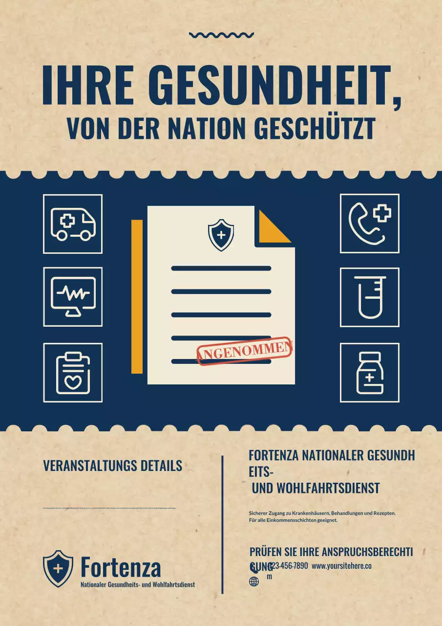 Beiges modernes Gesundheitsförderungsplakat