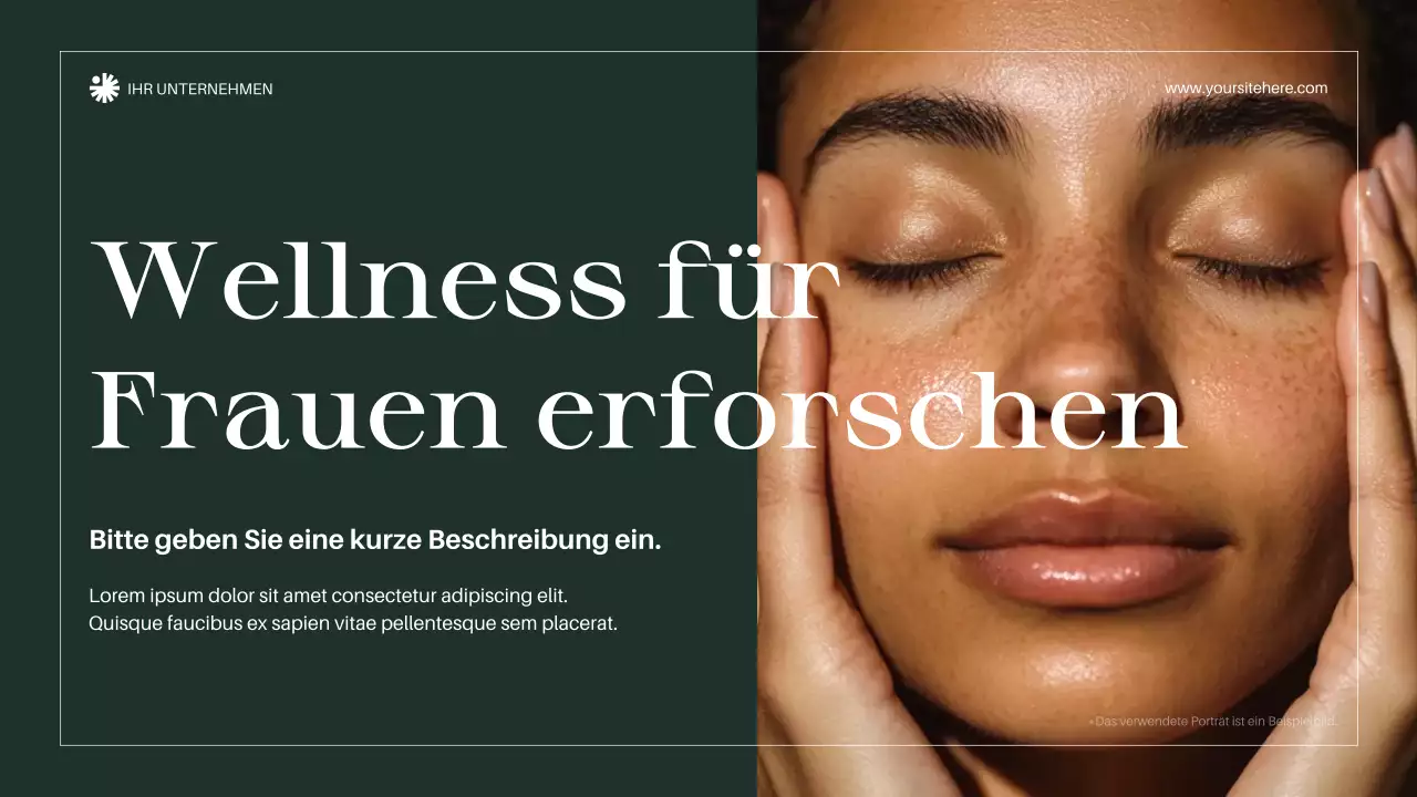 Grüne, elegante Wellness-Ankündigung Präsentation