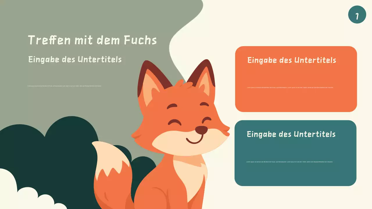 Grünes Cartoon-Tier-Märchenbuch Präsentation