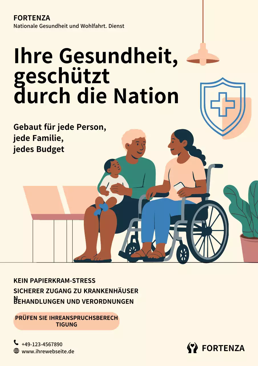 Beiges modernes Gesundheitsförderungsplakat