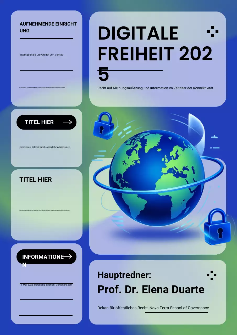 Blaues modernes digitales Event-Ankündigungsplakat