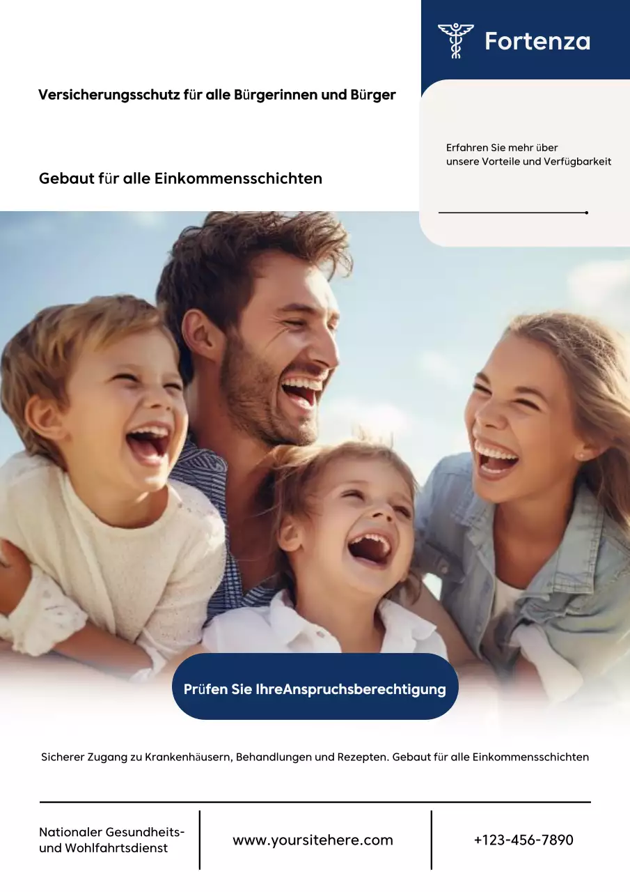 Blaues modernes Gesundheitswerbeplakat