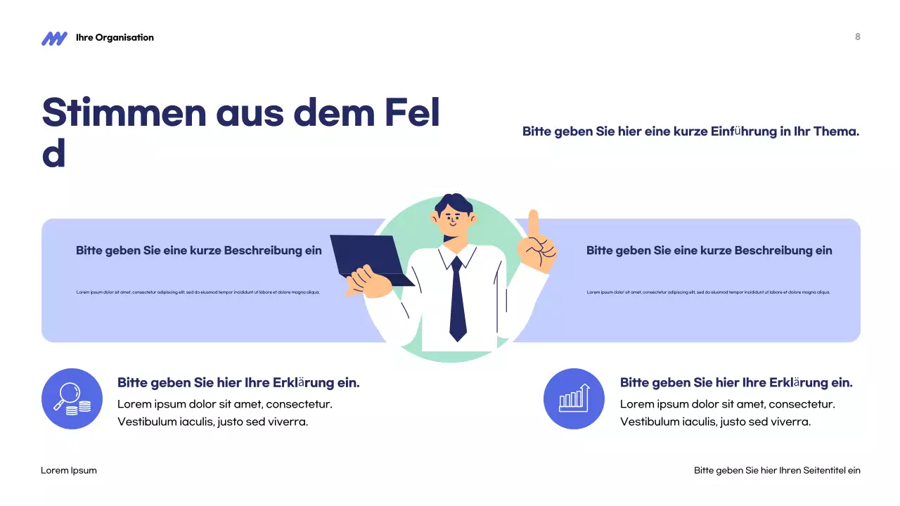 Blaue moderne MINT-Präsentation