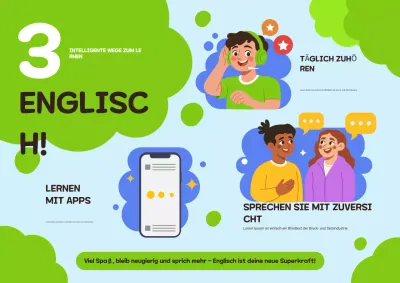 Grünes spielerisches Sprachführer-Poster