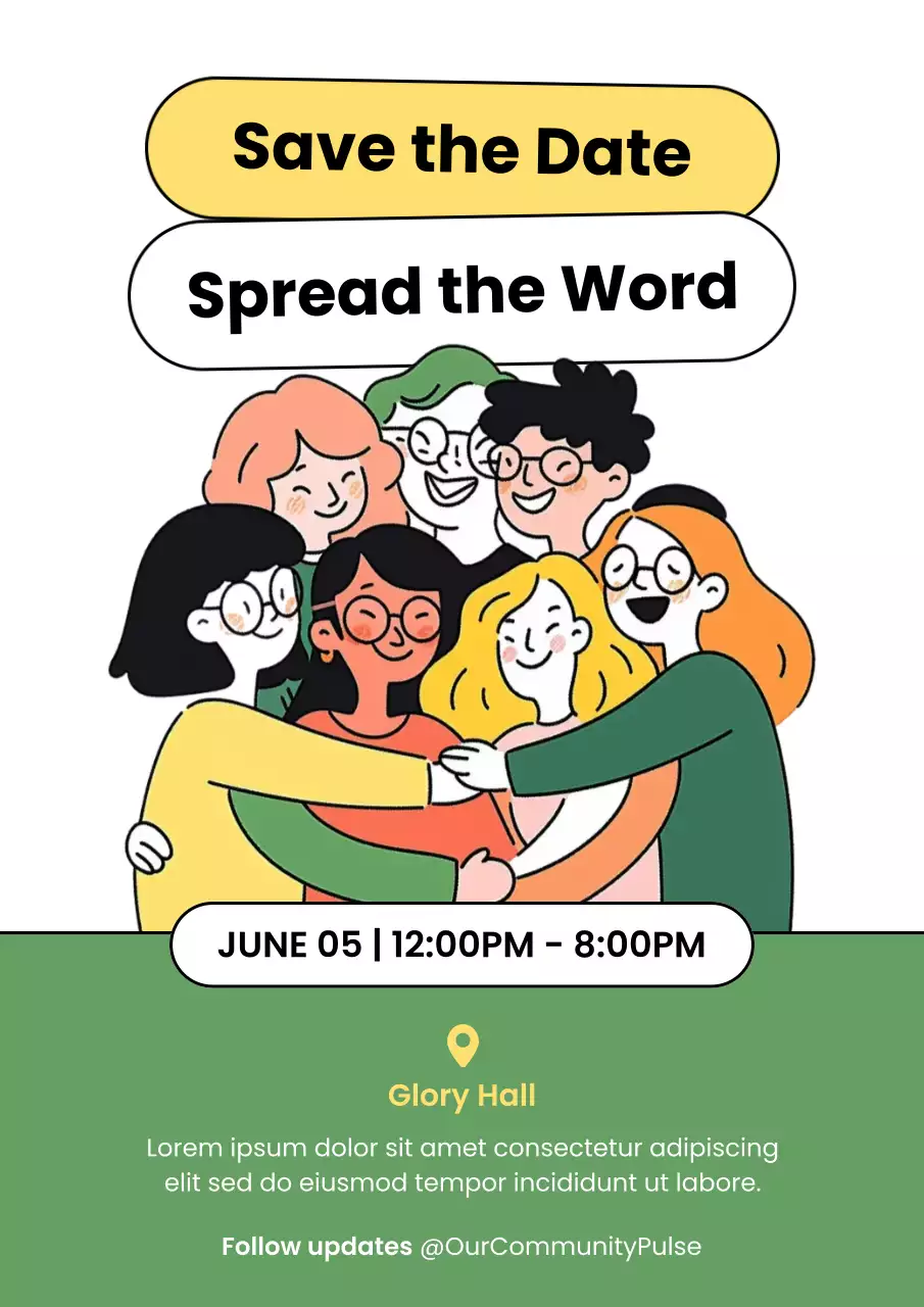 Yellow Green Modern Community Event Poster